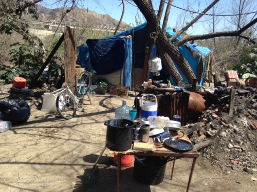 Homeless camp location