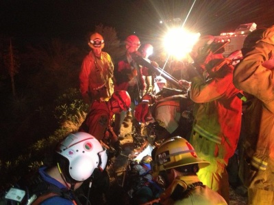 Rescue Teams rescuing victims.  Photo by Dep. Mike Leum