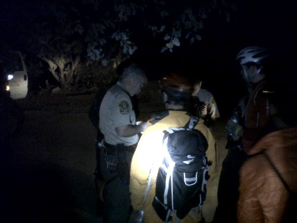 Search and Rescue Team members briefing to locate bikers