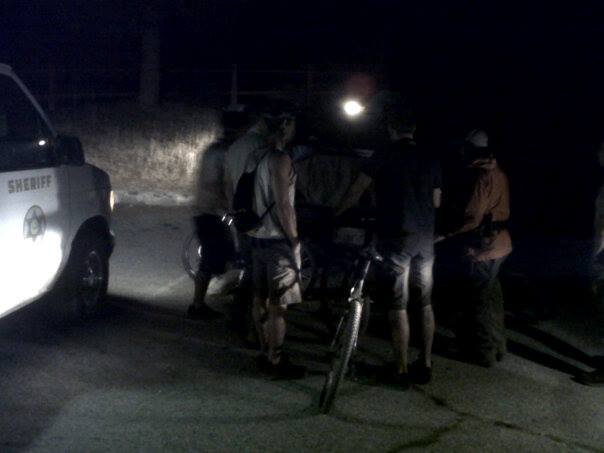 Search and Rescue team with found mountian bikers
