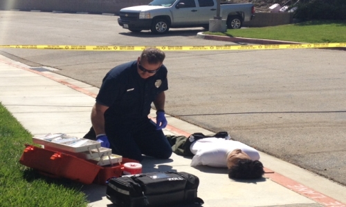 LA County Fire Assess "Dummy" In Teen CSI Class
