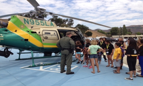 LA Sheriff Helicopter Demonstration In Teen CSI Class
