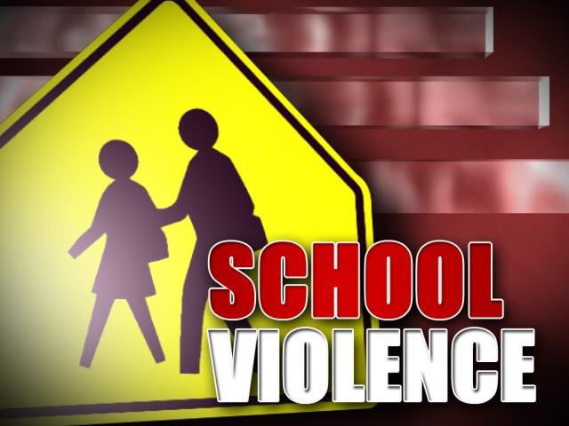 School sign and logo school violence