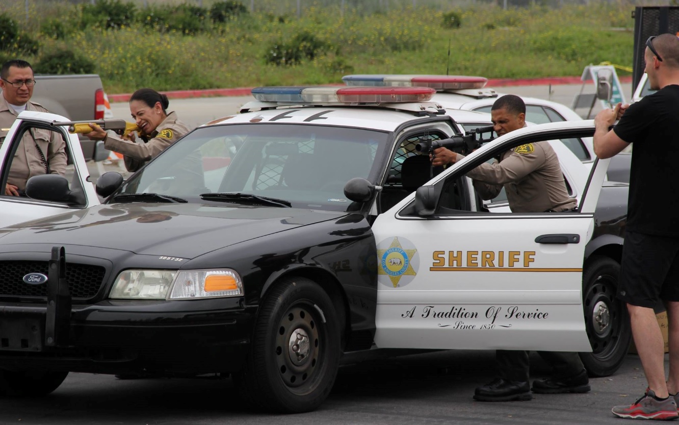 Deputies shooting less lethal weaspons