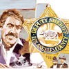 Old Sheriff & Badge painting S